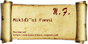 Miklósi Fanni névjegykártya