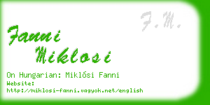 fanni miklosi business card